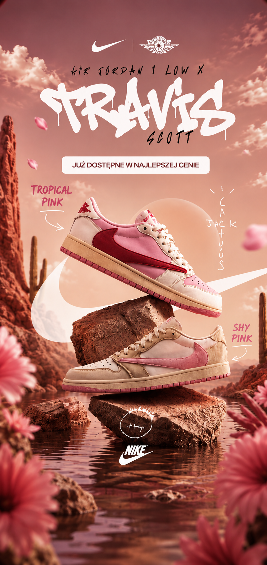 Travis Scott x Air Jordan 1 Low Tropical Pink i Shy Pink